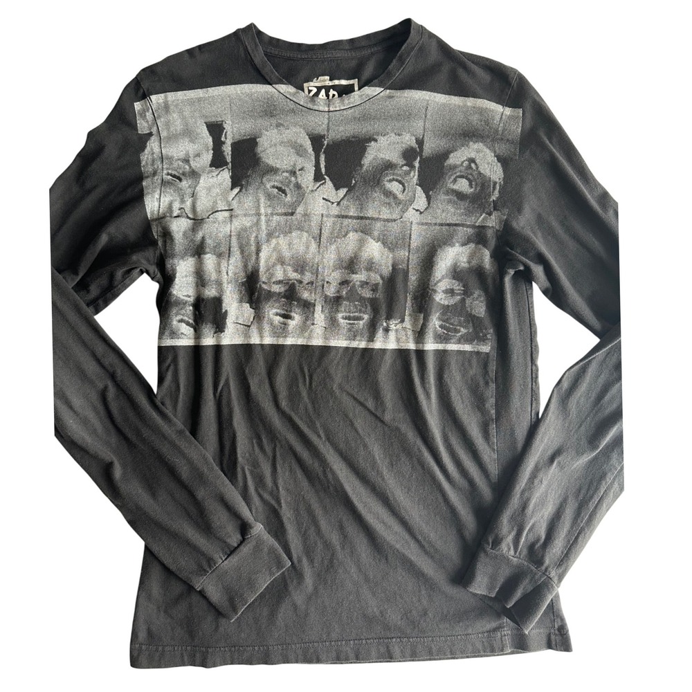 ZARA Pictures Long Sleeve T-Shirt Men's Large‎ Black Graphic Print Streetwear